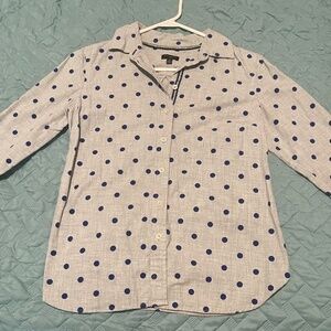 Blue Dots Collared Shirt